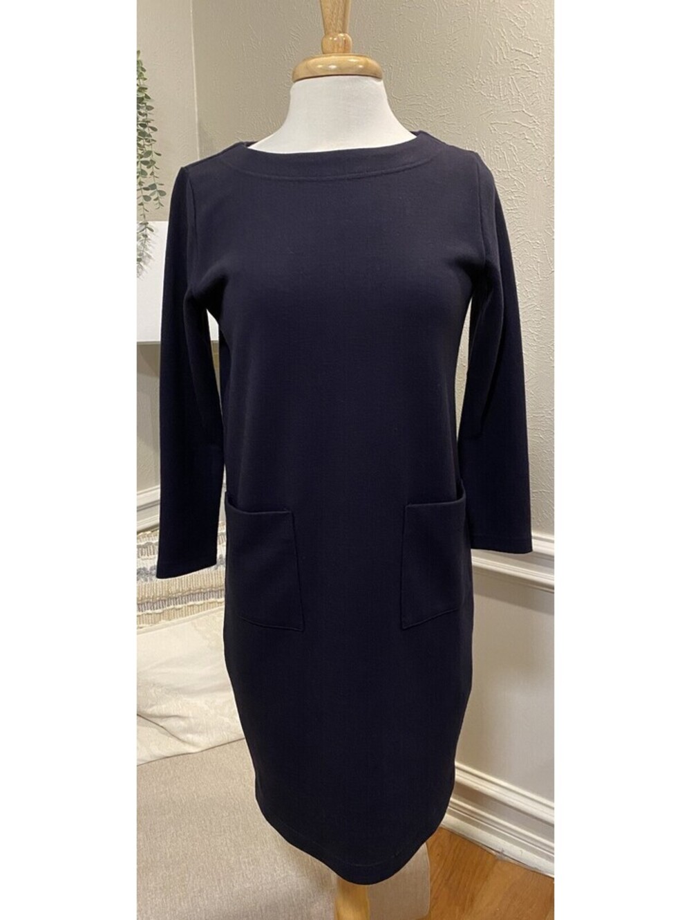Urban Research Doors Dress Navy Long Sleeve Midi Length Medium